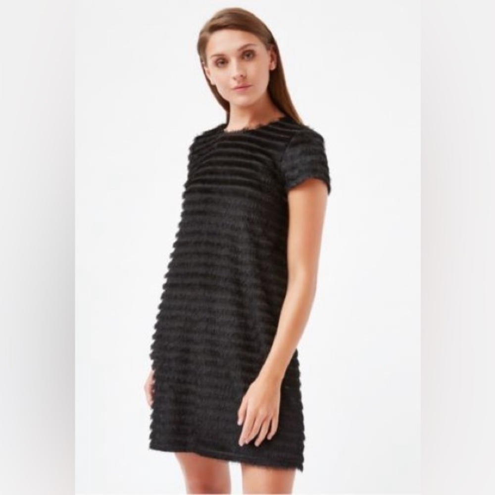 Traffic People Black eyelash dress with pockets!